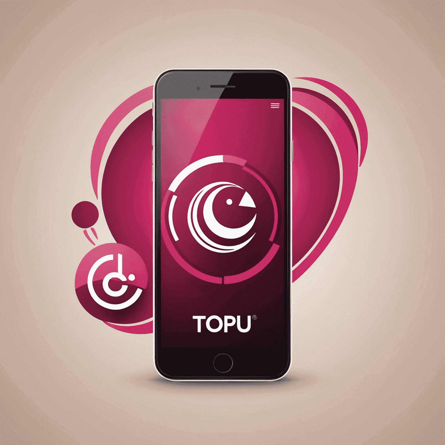 TopUp UAE Logo featuring a stylized mobile phone and internet symbol in red and pink colors