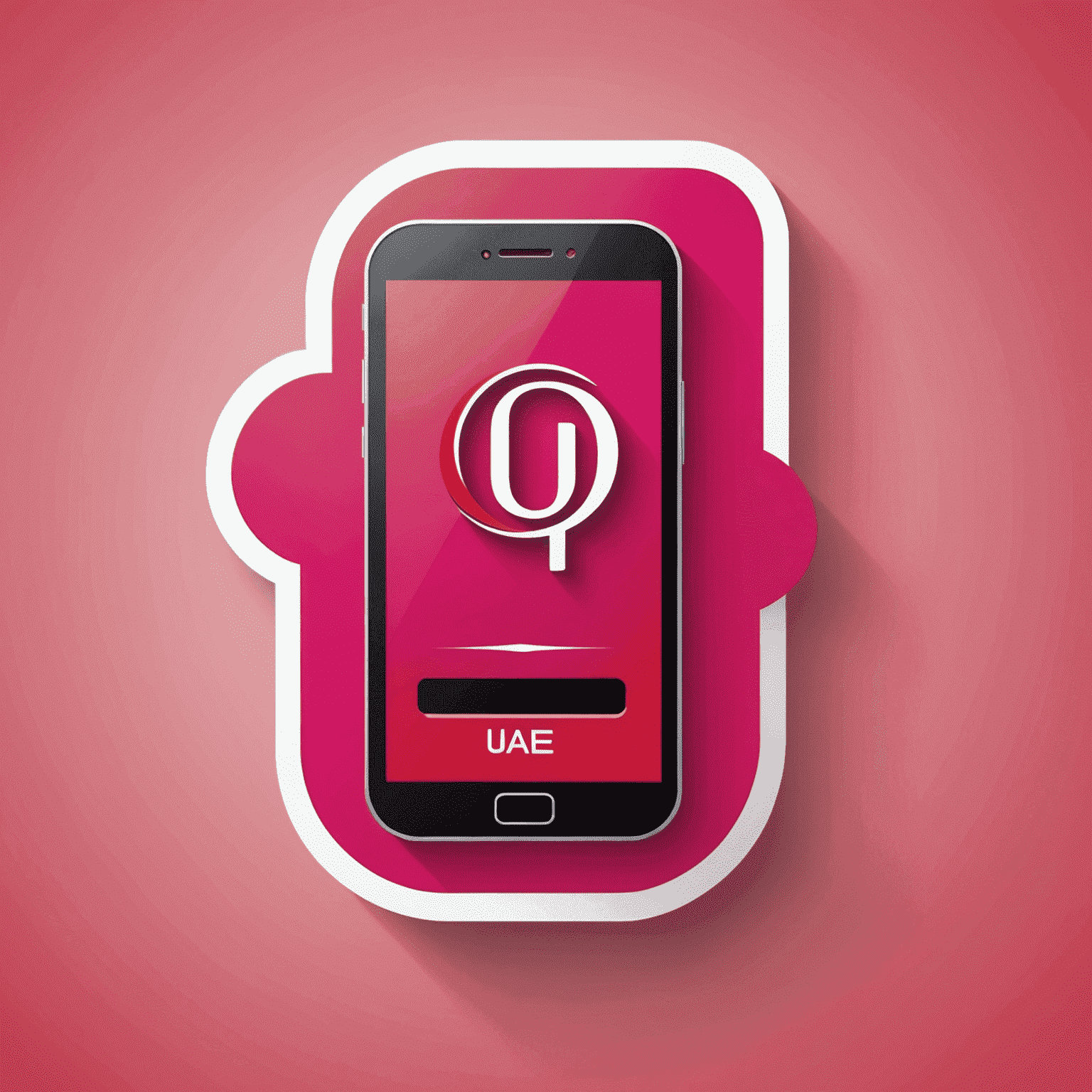 TopUp UAE Logo featuring a stylized mobile phone and internet symbol in red and pink colors