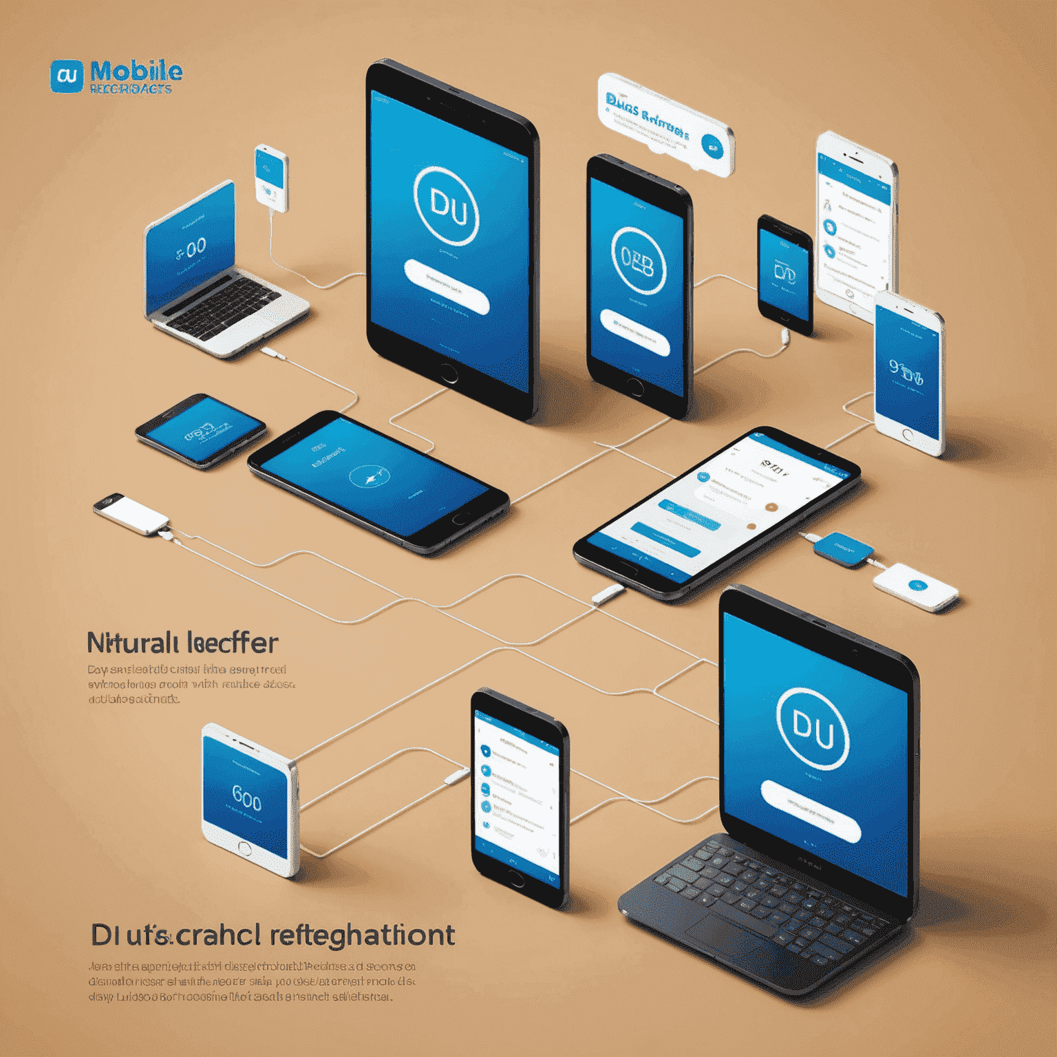 Du mobile recharge offer displaying multiple devices connected to high-speed internet